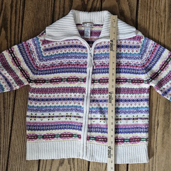 Vintage Heirloom Collectibles 2004 Colorful Zip Front Sweater Size Large - Picture 10 of 11